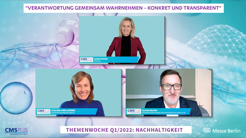 Ulrike WINzer - Moderatorin CMS PLUS 2022 - Messe Berlin - Talk mit GRG und IGEFA