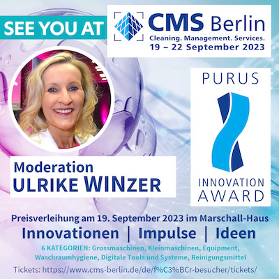 Ulrike WINzer - Moderation Purus Innovation Award Preisverleihung im Rahmen der CMS Berlin 2023